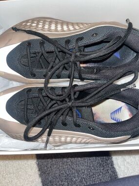 Black Knit Sneakers with Metallic Champagne Sole